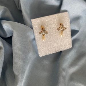 Faux Pearl and Silver/Gold Leaf Earrings